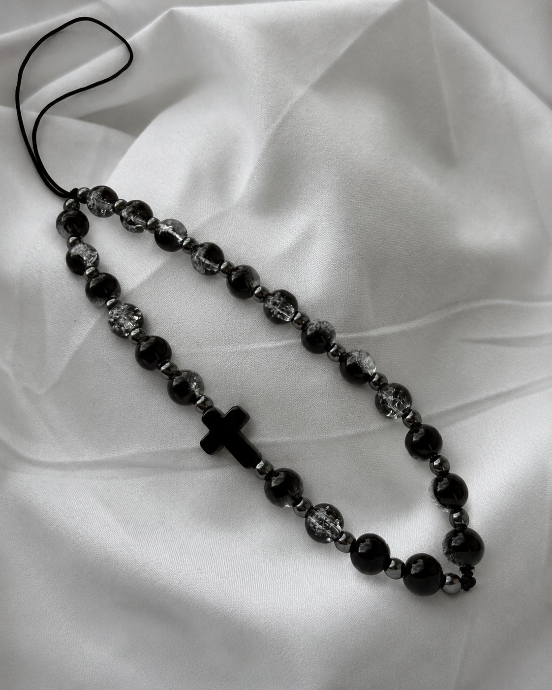 BIJOUX DE TÉLÉPHONE NOIR CRAQUELÉ