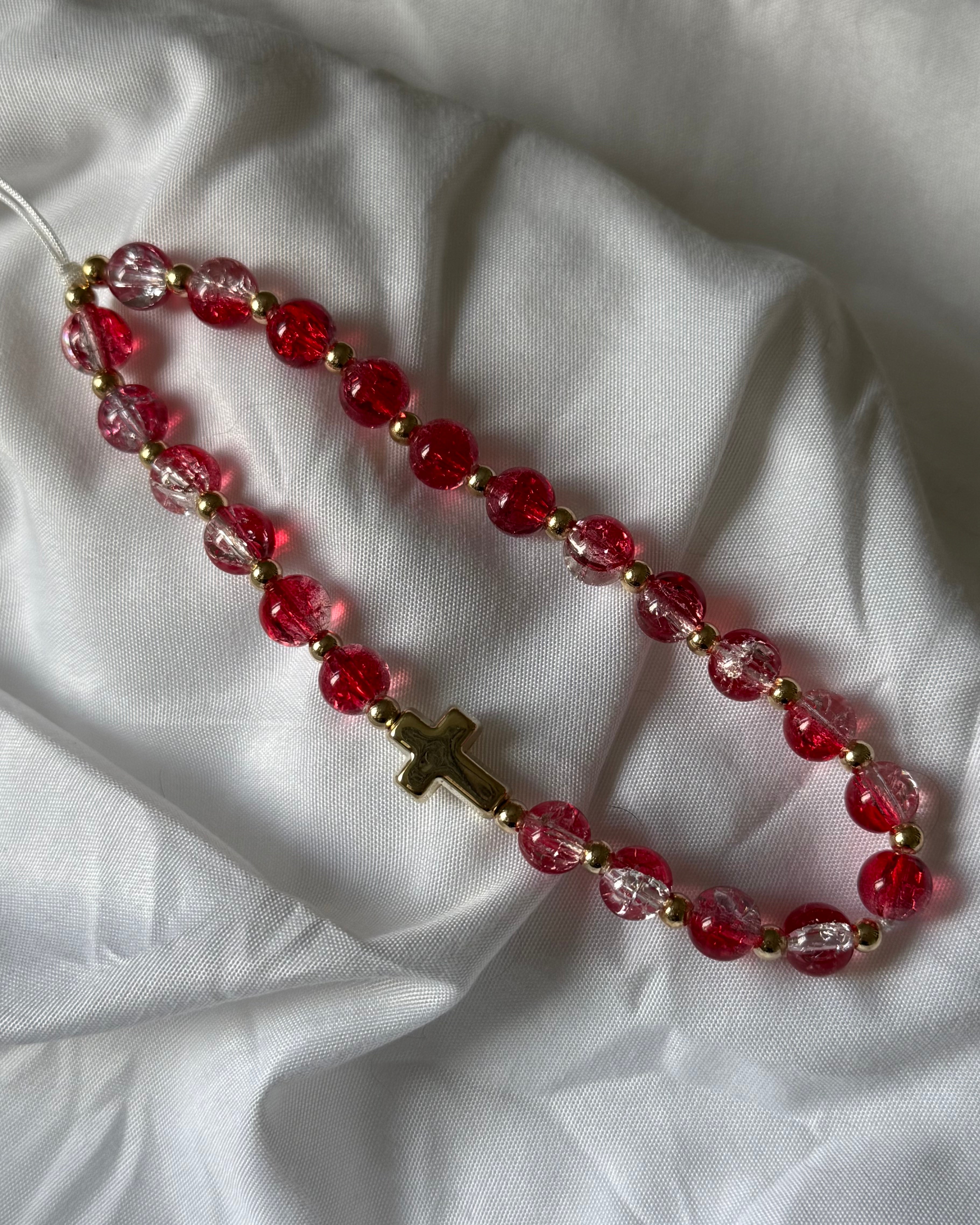 BIJOUX DE TÉLÉPHONE ROUGE GIVRÉ
