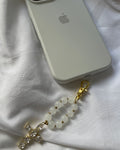 BIJOU DE TÉLÉPHONE ROND BLANC