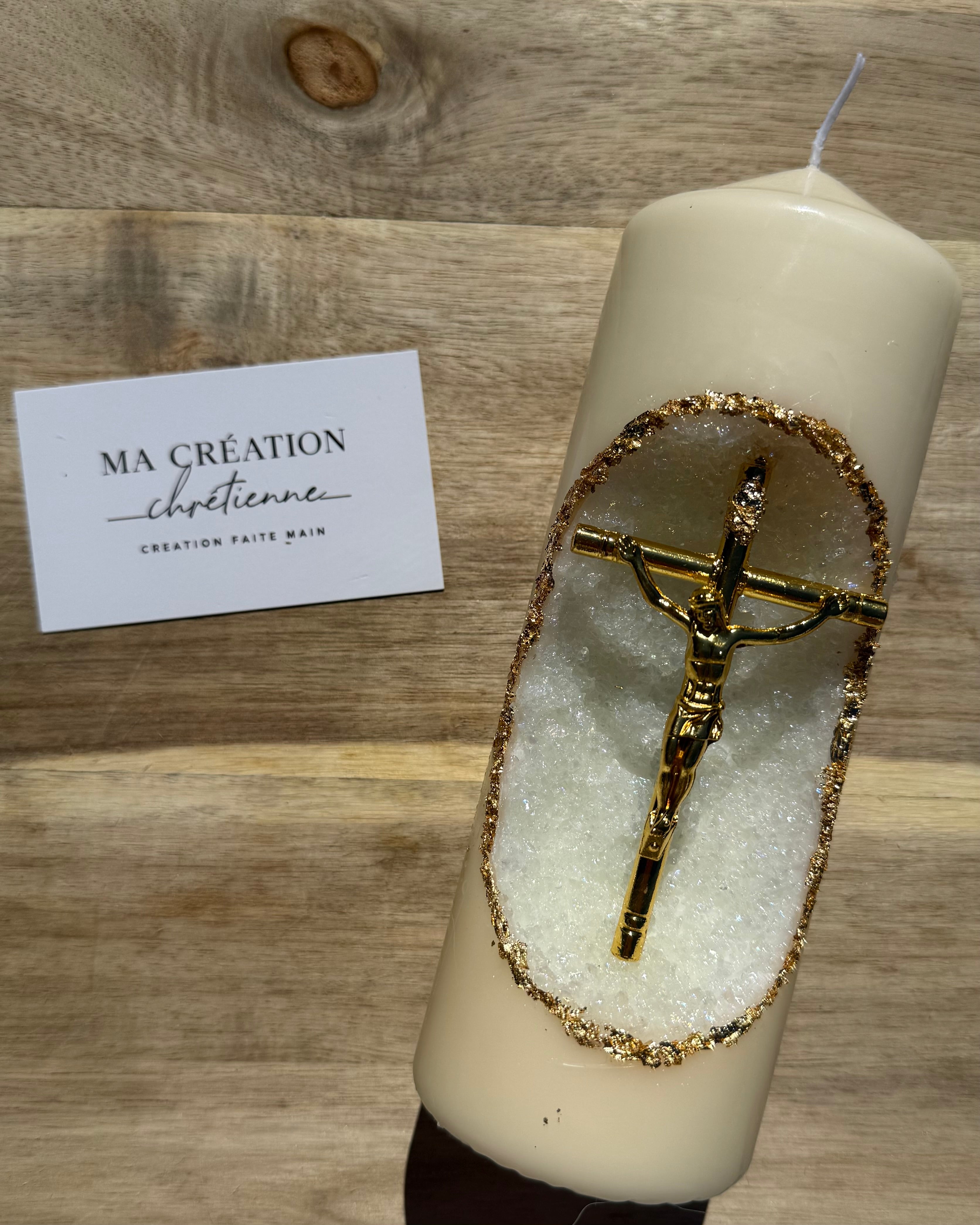 BOUGIE DU CHRIST | FEUILLES D'OR