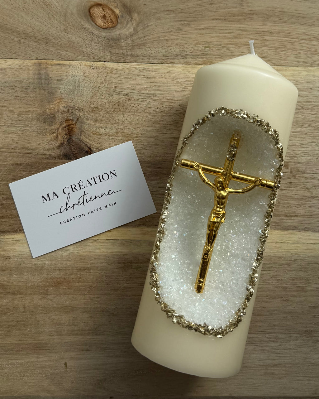 BOUGIE DU CHRIST | CRISTAUX DORÉS