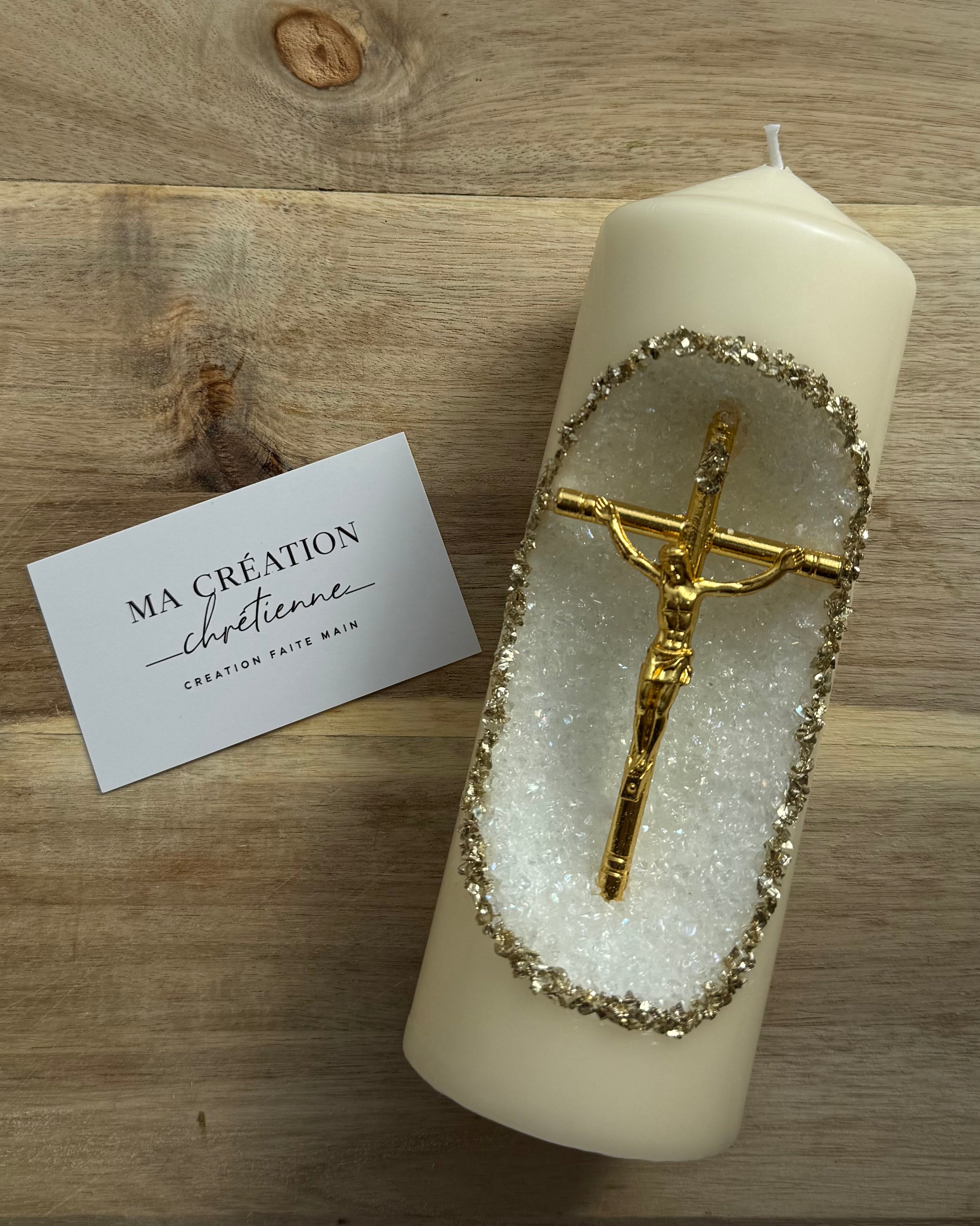 BOUGIE DU CHRIST | CRISTAUX DORÉS