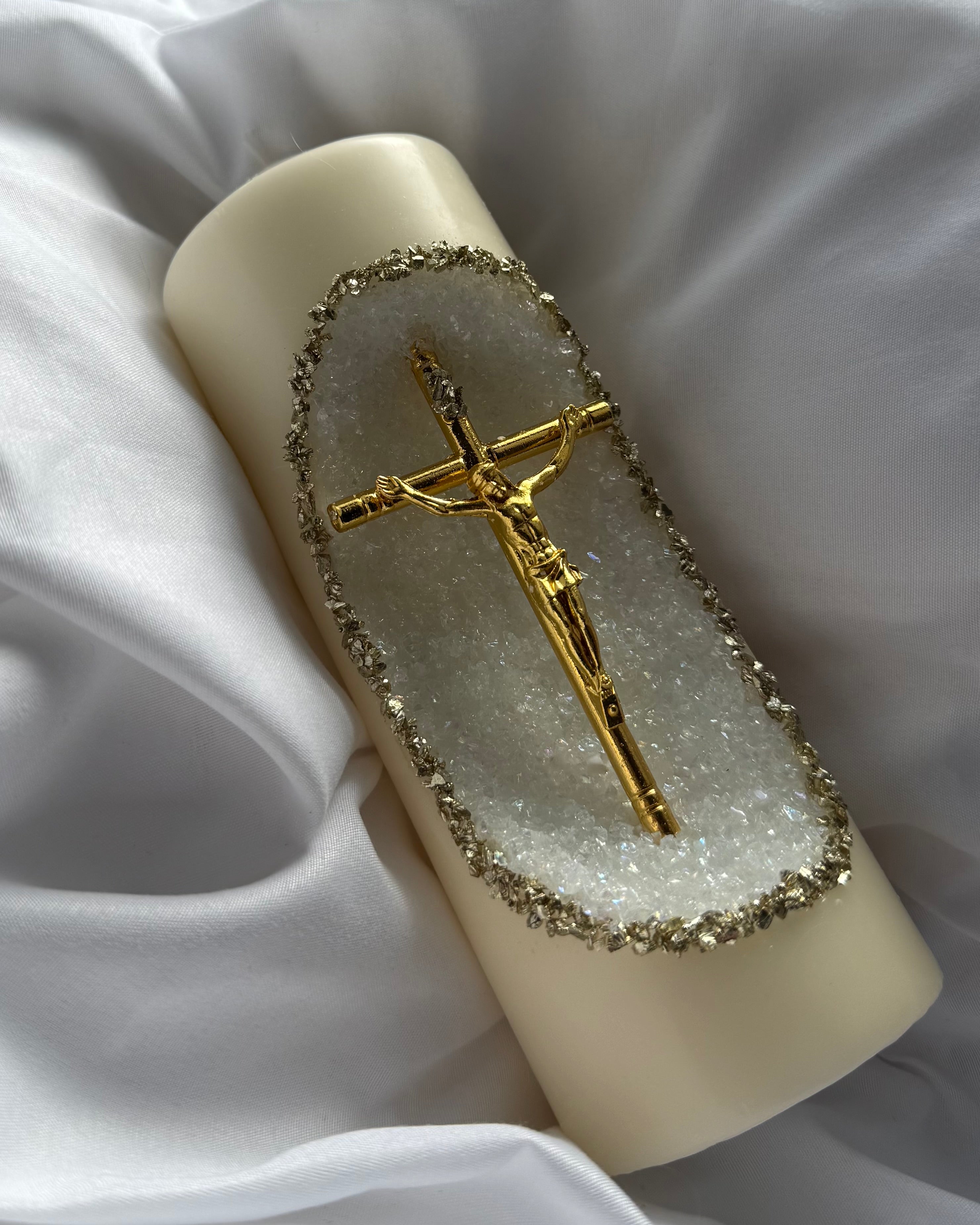 BOUGIE DU CHRIST | CRISTAUX DORÉS
