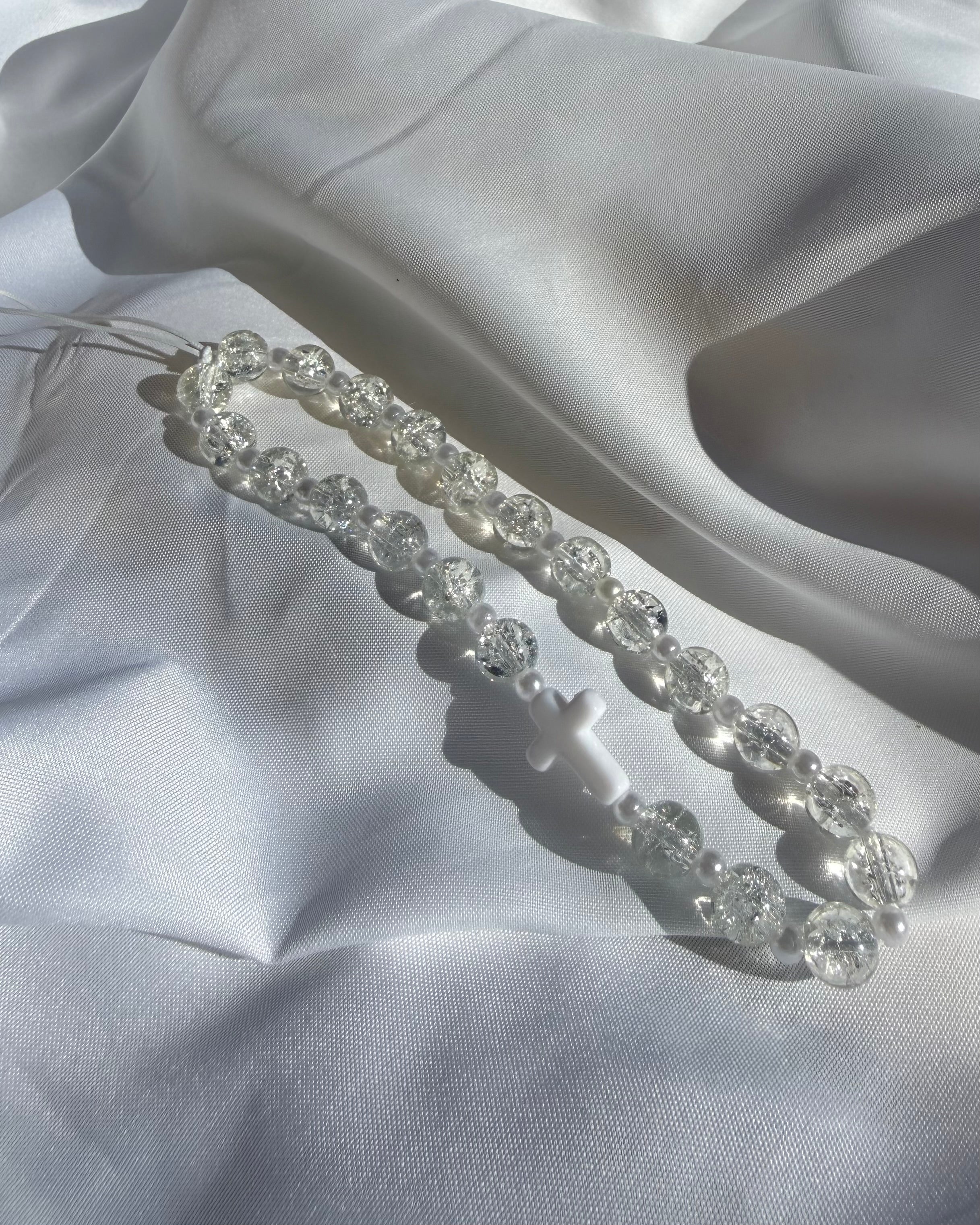 BIJOUX DE TÉLÉPHONE CRAQUELÉ BLANC